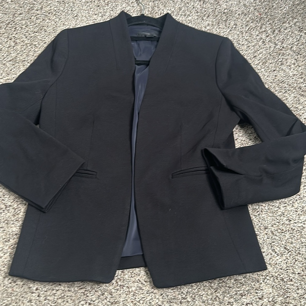 J crew 365 going out black collarless blazer size 6 preppy classic office career - Picture 7 of 9